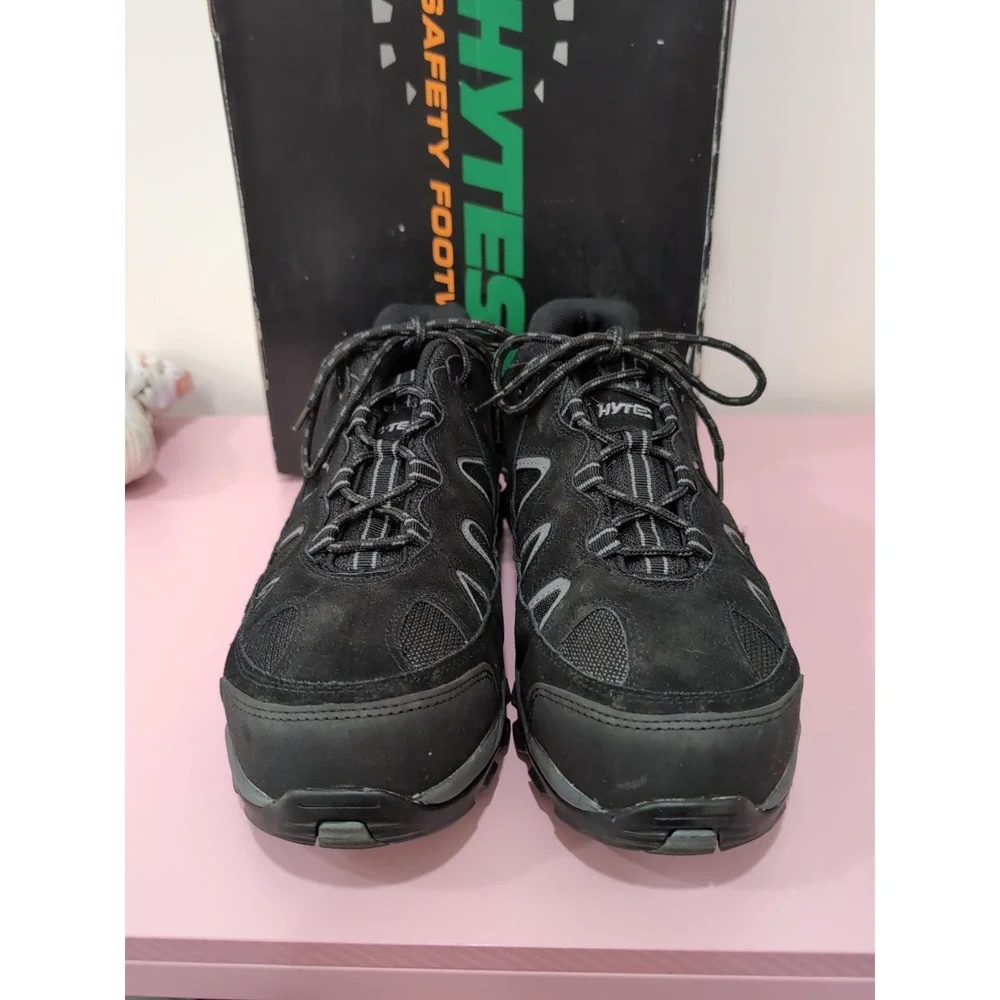 NWB Hytest Men's Multi Sport Steel Toe Black Leather Safety Shoes K11350 Sz 11EW